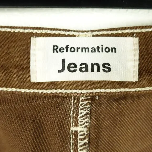 Reformation Jeans Womens SZ 24 Cowboy High Rise Straight Cowgirl Rodeo Preppy - Picture 8 of 12